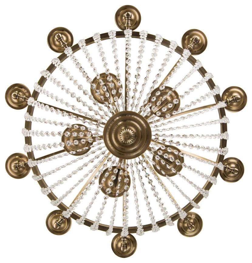 Pendolo 37x33" 15-Light Transitional Chandelier, Brushed Champagne Gold