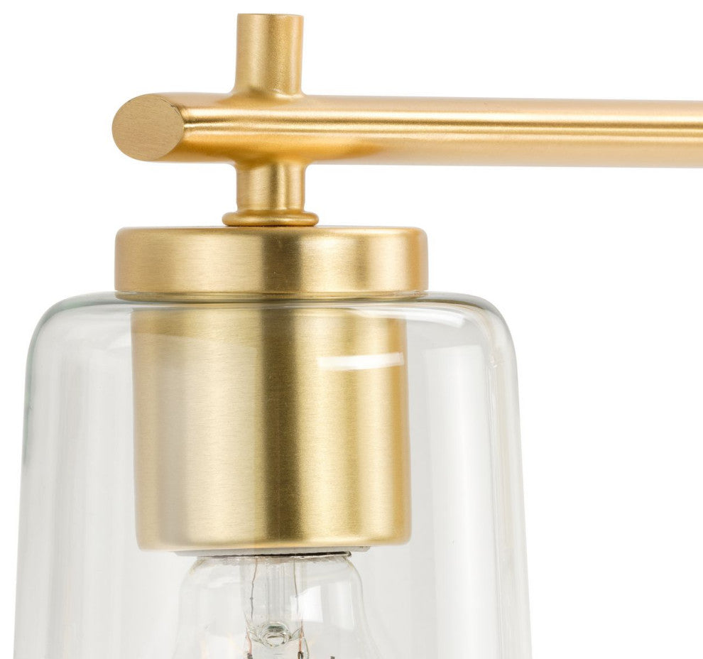 Adley Collection 48-1/2" 6-Light Satin Brass Clear Glass Bath Vanity Light