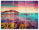"Giallonardo Beach Colorful Sunset" Photo Metal Wall Art, 3 Panels, 36"x28"