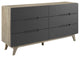 Origin Six-Drawer Wood Dresser or Display Stand, Natural Gray