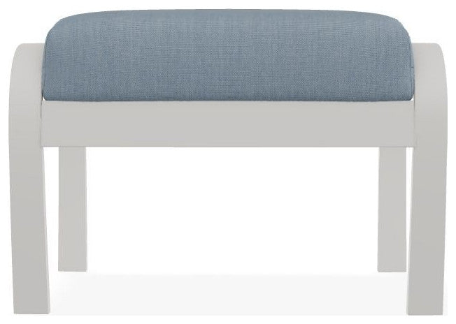 Belle Isle Cushion Outdoor Ottoman, Canvas Haze/Snow