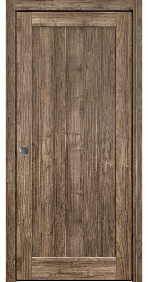 Sliding French Pocket Door 36 x 80 | Quadro 4111 Walnut
