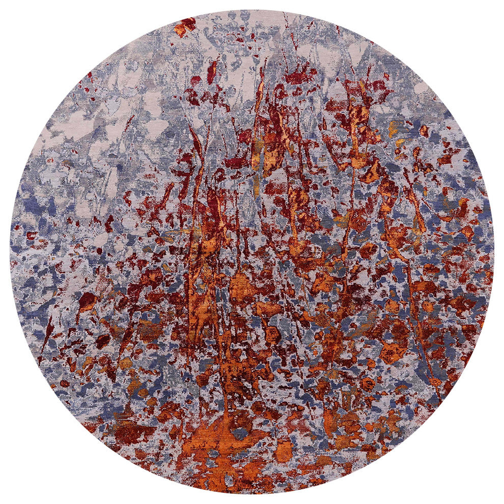 Ahgly Company Indoor Round Mid-Century Modern Area Rugs, 7' Round