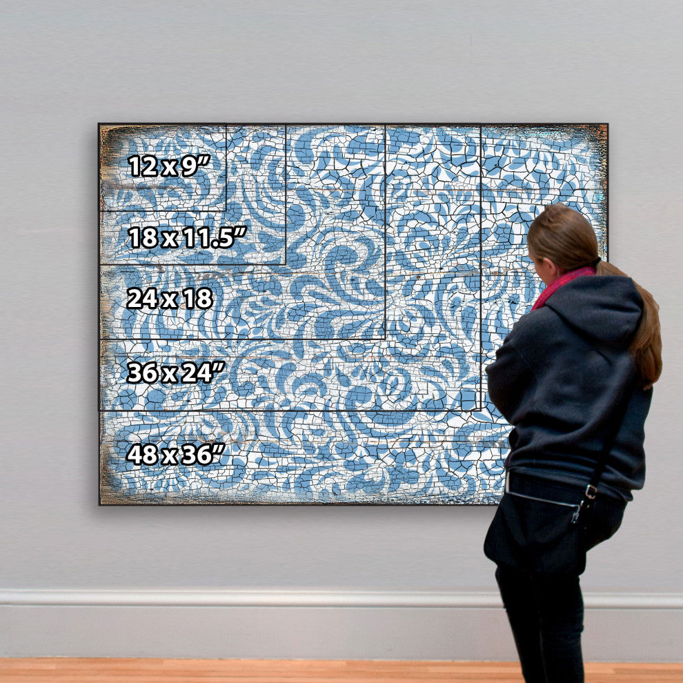 Decorative Pattern Wooden Block, 18"x12"