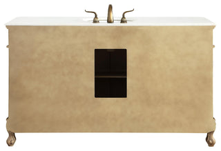 Bathroom Vanity, Antique Beige, 60", Single Sink