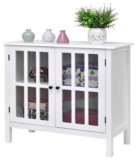 Durable Sideboard Buffet Cabinet with Glass Panel