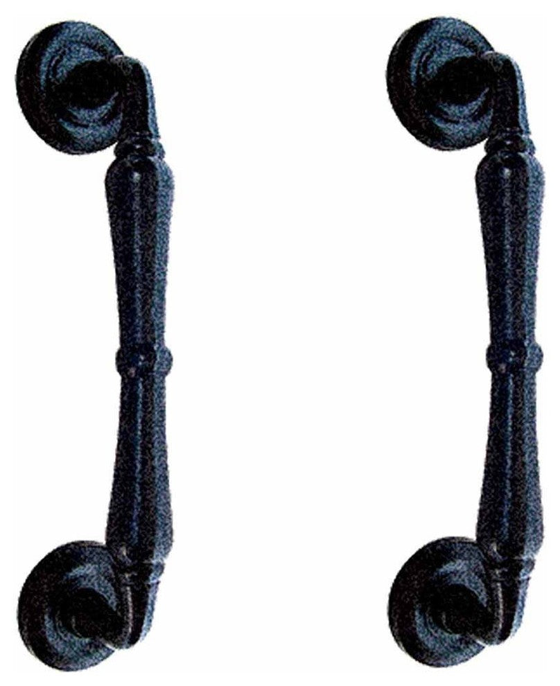 9" Wrought Iron Door Gate Handle Pull Colonial Antique Design Pack of 2