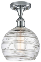 Deco Swirl 1-Light Semi-Flush Mount, Polished Chrome, Clear
