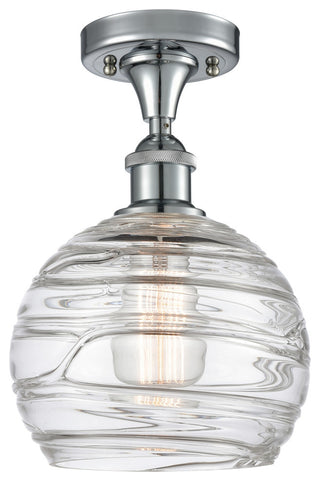 Deco Swirl 1-Light Semi-Flush Mount, Polished Chrome, Clear