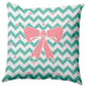 Chevron Bow Decorative Throw Pillow, Spring Green, 16"x16"