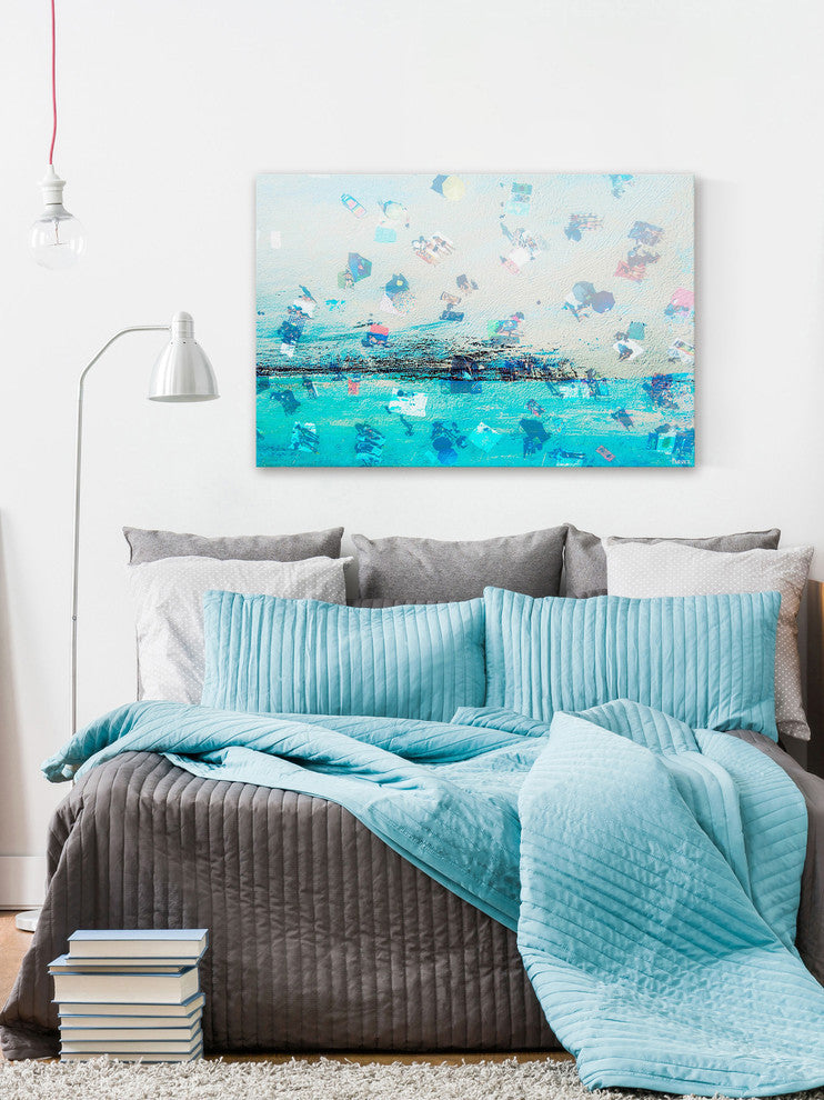"Sunbathers" Painting Print on Wrapped Canvas, 18"x12"