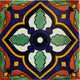 6"x6" Sassari Talavera Mexican Tiles, Set of 4