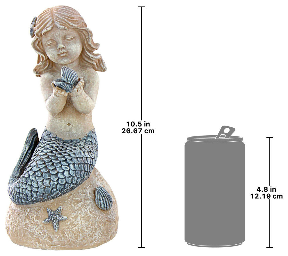 Little Girl Mermaid Holding Shell