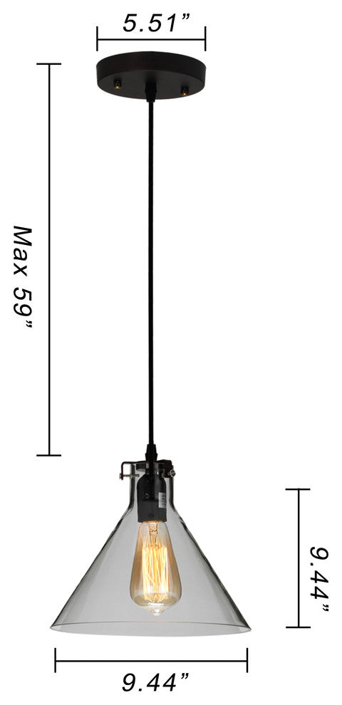 Daegal Industrial 1 Light Oil Rubbed Bronze Ceiling Pendant 9" Wide