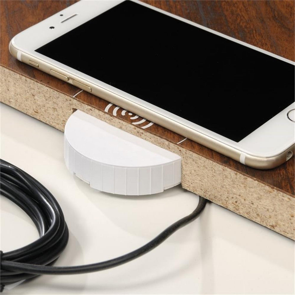Sauder Hidden Wireless Qi Compatible Charger in Black and White