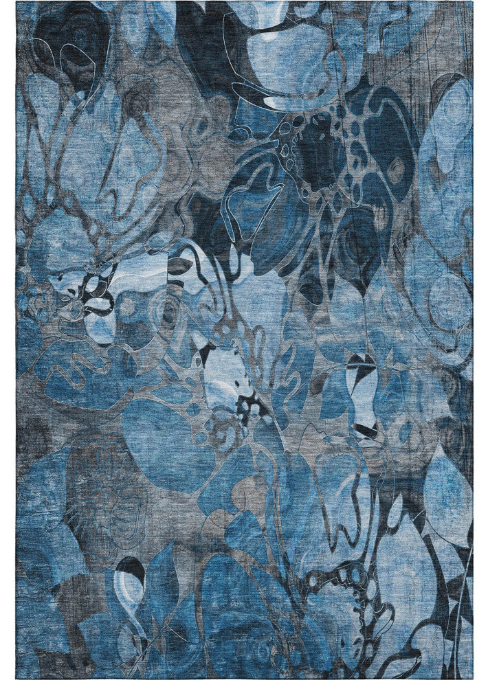 Premium Machine Washable Mayfield AMF558 Blue 2'6" x 3'10" Rug