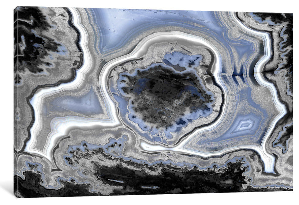 "Steel Blue Agate" by Danielle Carson, Canvas Print, 18"x12"