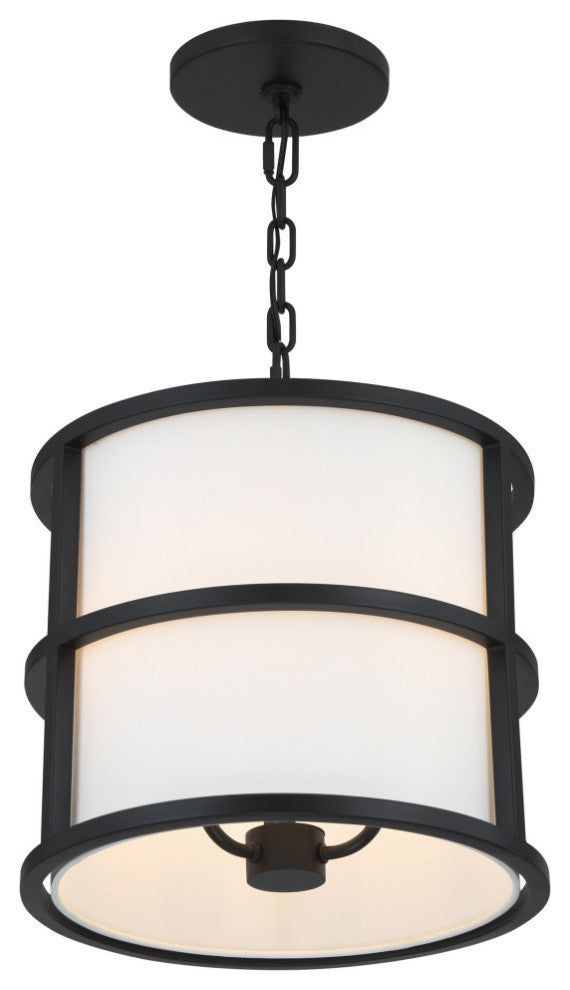 Brian Patrick Flynn for Crystorama Hulton 3 Light Matte Black Pendant