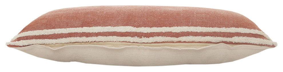 Soft Striped Cinnamon Throw Pillow, 14" X 36"
