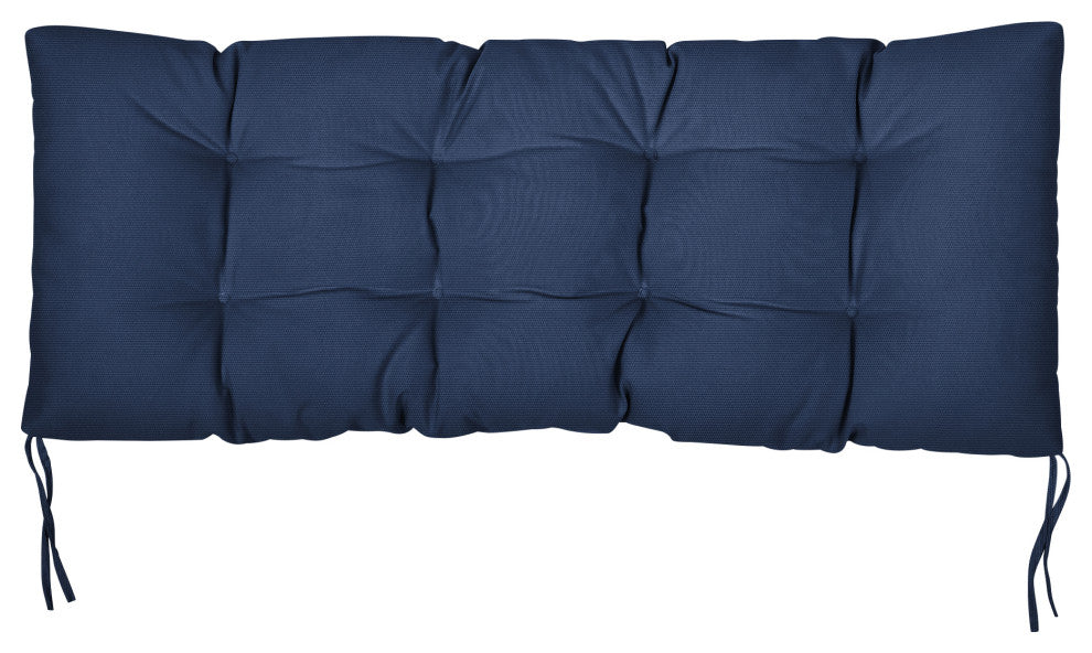 Sunbrella Canvas Indoor/Outdoor Tufted Bench Cushion, Navy, 48x19x3"