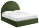 Solana Arched Performance Velvet King Platform Bed, Moss Green