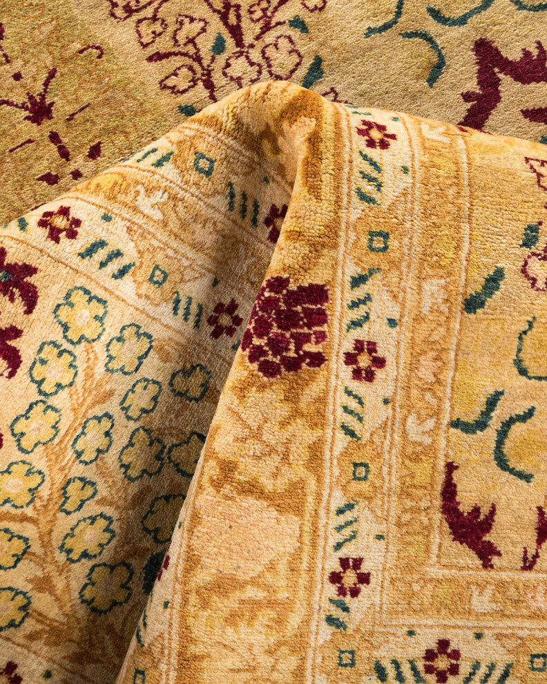 Mogul, One-of-a-Kind Hand-Knotted Area Rug Yellow, 12'2"x17'9"