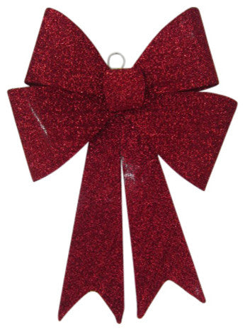 30" Red Glitter Mesh Bow