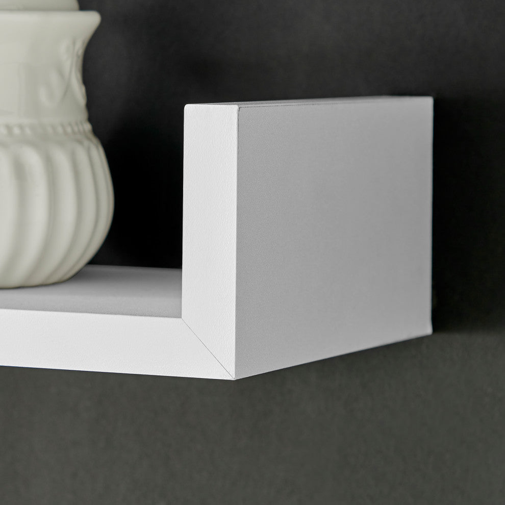 Danya B. Aalto U-Shaped Floating Wall Shelves Set of 3, White