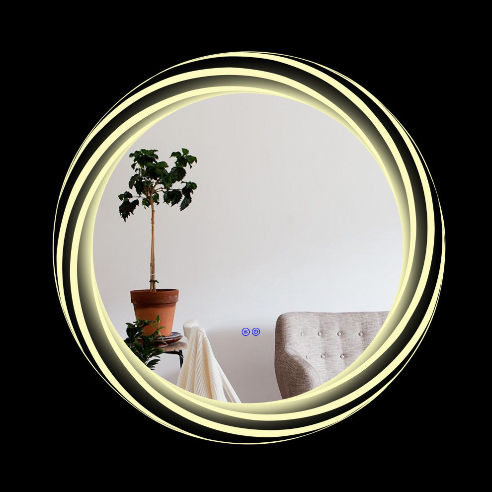 Luminosity Back Lit Round Touchscreen Led Mirror 30" Wide