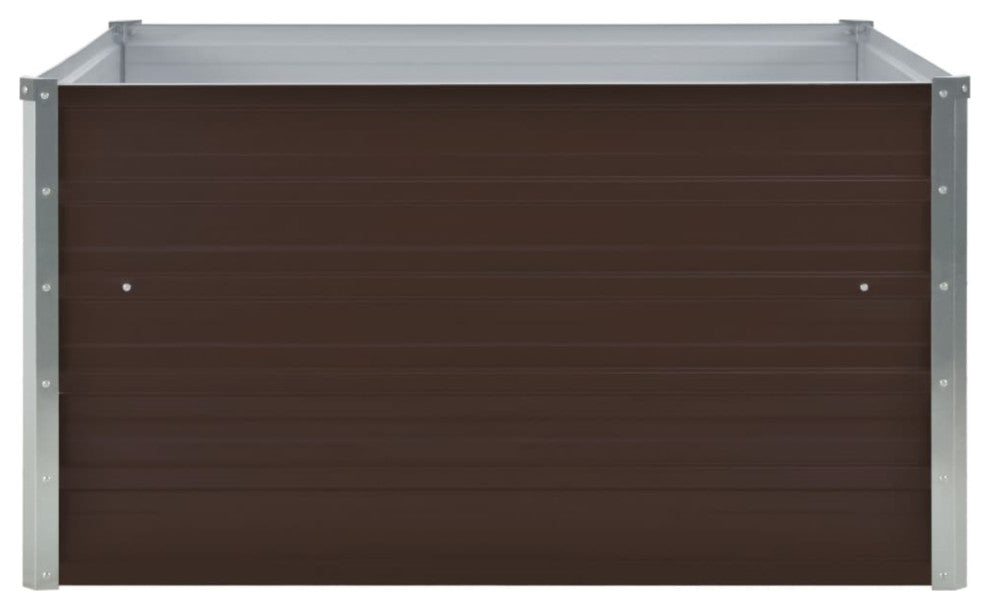 Vidaxl Raised Garden Bed 39.4"x39.4"x17.7" Galvanized Steel Brown
