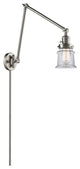 Small Canton 1-Light Swing Arm, Brushed Satin Nickel, Clear