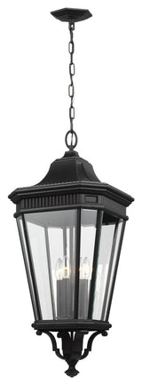 4-Light Hanging Lantern, Black