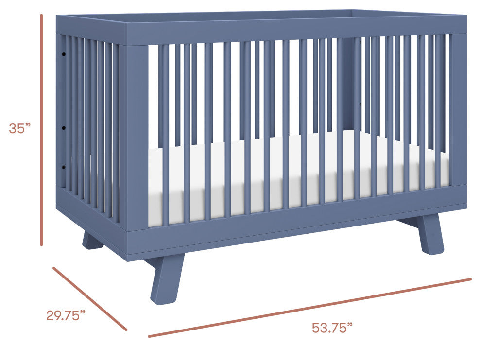 Hudson 3-in-1 Convertible Crib With Toddler Bed Conversion Kit, Cove Blue