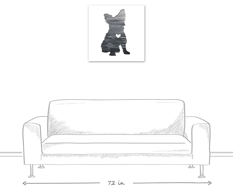 Designs Direct Creative Group Ink Silhouette Yorkie 24x24 Canvas Wall Art