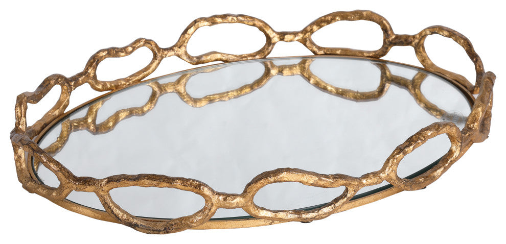 Uttermost Cable Chain Mirrored Tray
