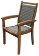 Stacking Gray Wicker and Eucalyptus Armchair