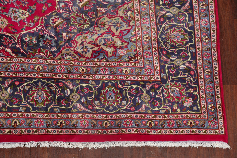 Consigned, Vintage Oriental Traditional Handmade Persian Area Rug, Pink, 10x13