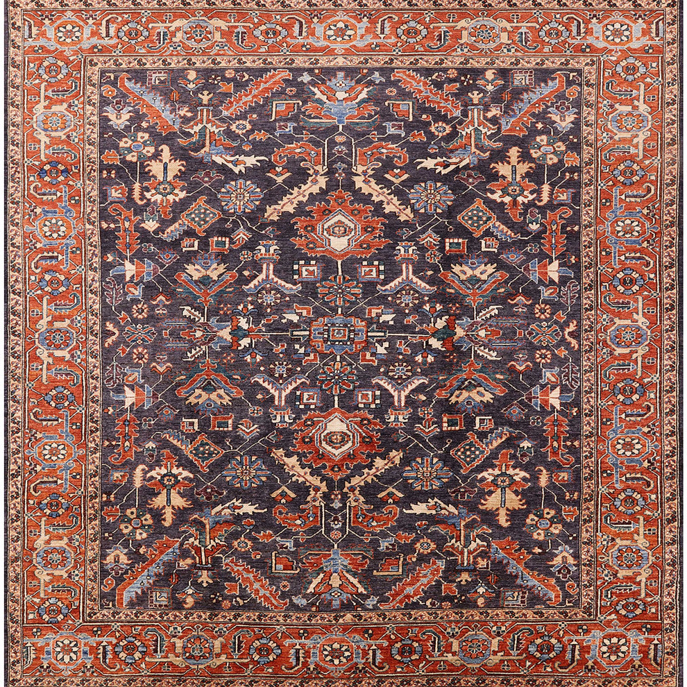 Ahgly Company Indoor Square Mid-Century Modern Area Rugs, 3' Square
