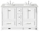 Eviva Booster 60 in. Double Sink Vanity in White White Carrara Marble Countertop