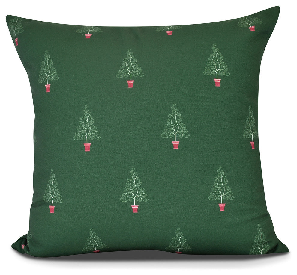 Filigree Forrest, Geometric Print Outdoor Pillow, Green, 20" x 20"