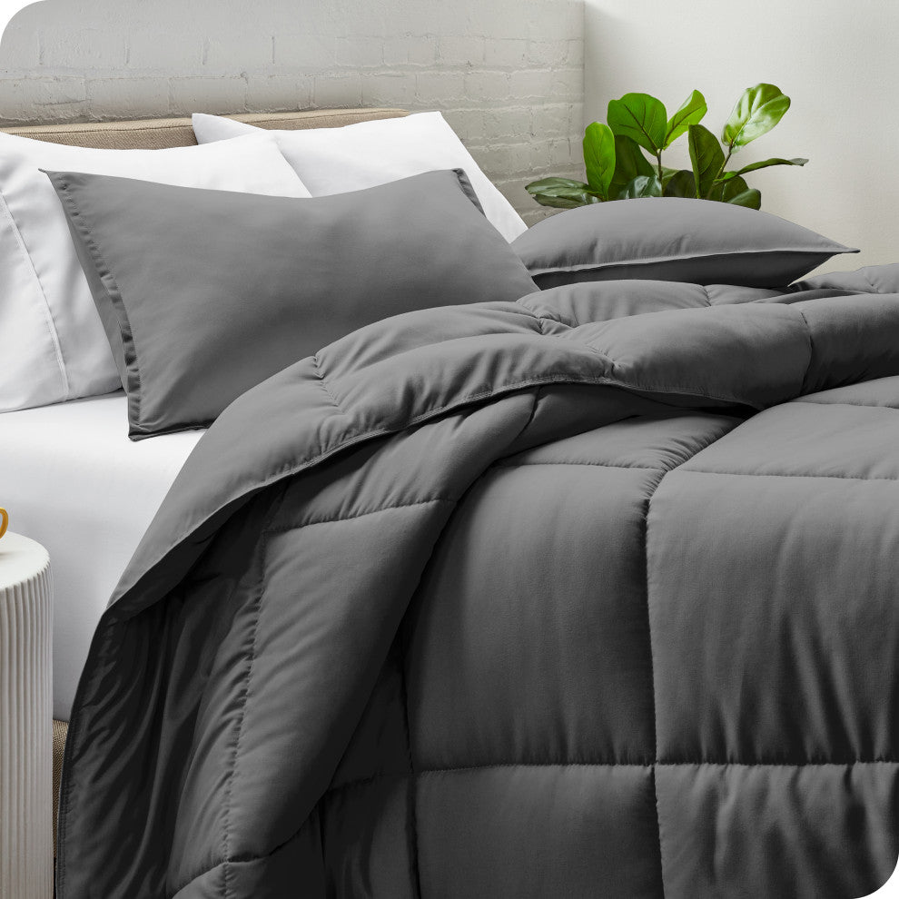 Bare Home Down Alternative Comforter Set, Gray, Twin/Twin Xl