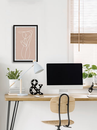 "One Line Figure" Framed Painting Print, 30x45