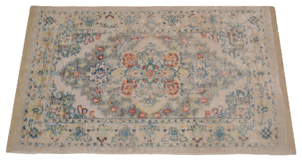 Machine Made Polyester Durable Indoor Outdoor Washable Oriental Pattern Footmat