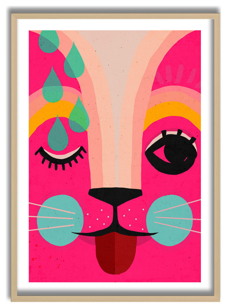 Kids Framed Art Print, Neon! by Treechild, 12"x16", Framed