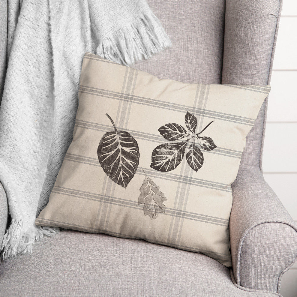 Autumn Fall Brown Plaid 4 20"x20" Spun Poly Pillow