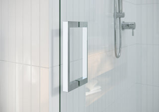 44-48"x78" Frameless Sliding Shower Door With Square Hardware, Polished Chrome