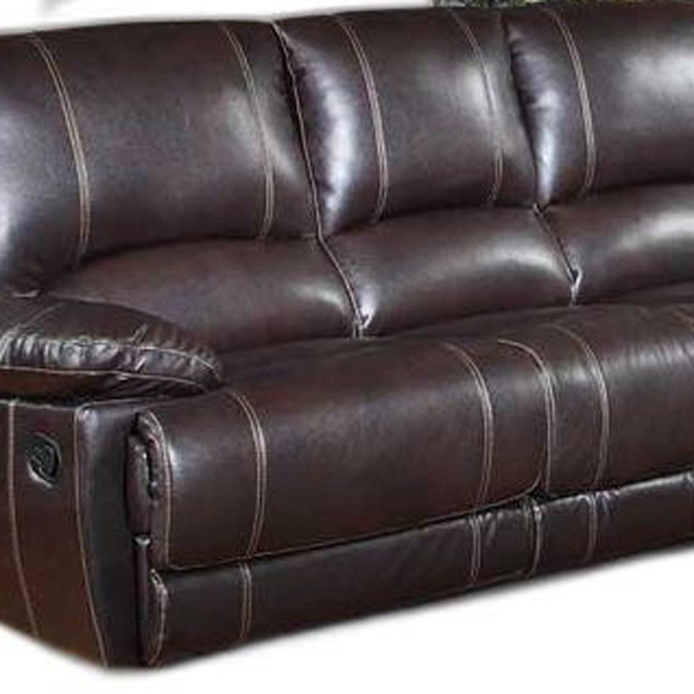 2-Piece Indoor Brown Faux Leather 5-Person Seating Set