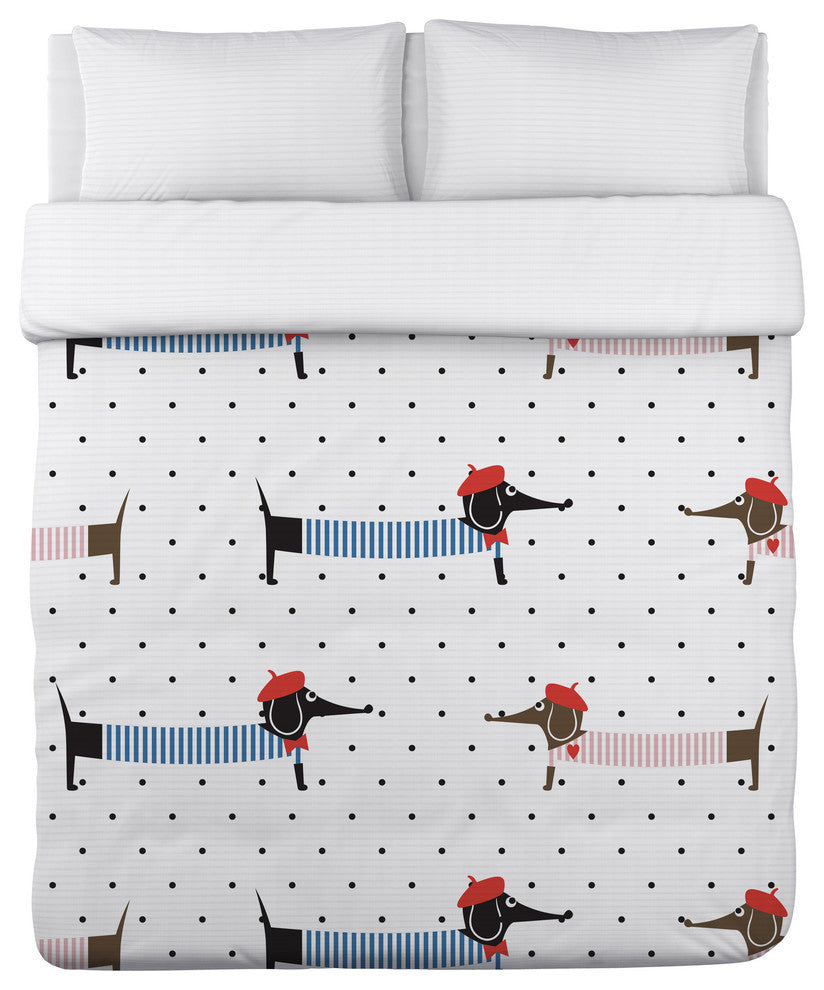 Babette The Doxie, Multi Lightweight Full Queen Duvet Cover