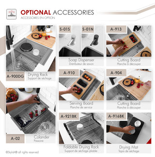 STYLISH 16"L x 18"W Undermount Bar Sink Single Bowl with Grid and Strainer