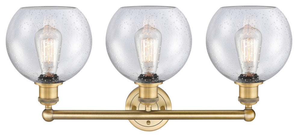Athens 3-Light 26" Bath Vanity Light, Brushed Brass, Seedy
